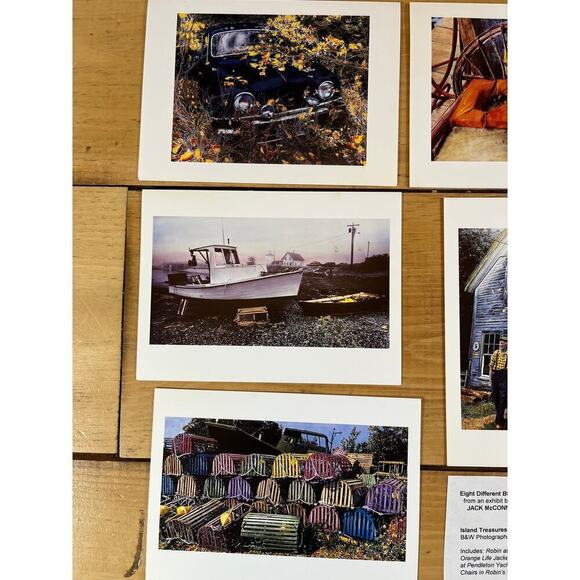 8 Hand Painted Jack McConnell Photograph Blank Note greetingCards.Boats,lobsters - Picture 3 of 5